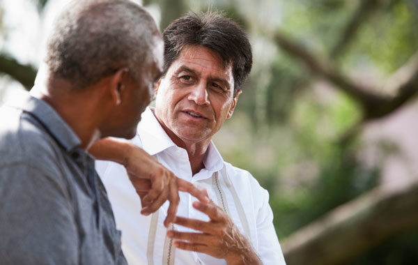 Men Talking Outside